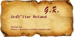 Gröller Roland névjegykártya