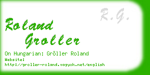 roland groller business card
